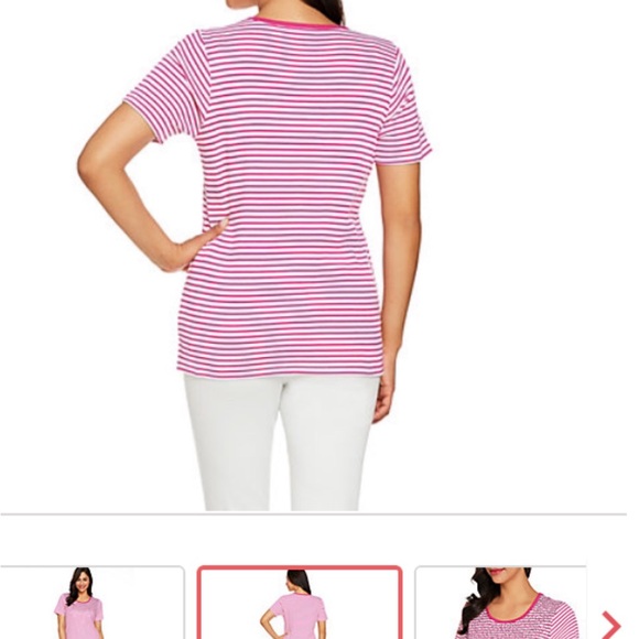 Quacker factory pink sequin striped tee - Picture 5 of 9